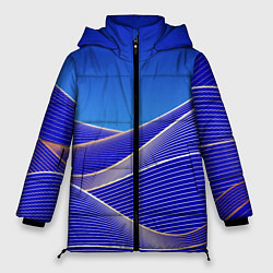 Куртка зимняя женская Волновая растровая композиция, цвет: 3D-черный
