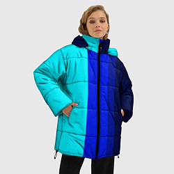 Куртка зимняя женская Контрастные вертикальные полосы, цвет: 3D-черный — фото 2