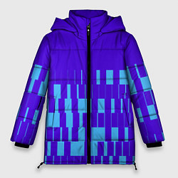 Куртка зимняя женская Паттерн в стиле модерн синий яркий, цвет: 3D-черный