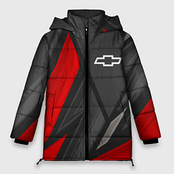 Куртка зимняя женская Chevrolet sports racing, цвет: 3D-черный