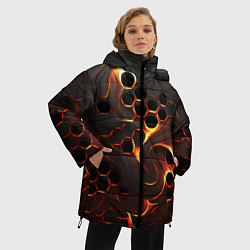 Куртка зимняя женская Огненная сетка, цвет: 3D-красный — фото 2