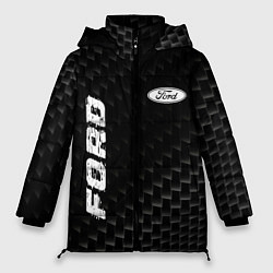 Куртка зимняя женская Ford карбоновый фон, цвет: 3D-черный