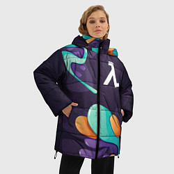 Куртка зимняя женская Half-Life graffity splash, цвет: 3D-черный — фото 2