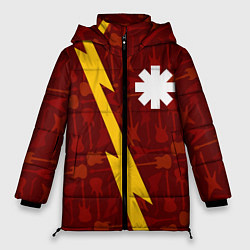 Куртка зимняя женская Red Hot Chili Peppers гитары и молния, цвет: 3D-черный