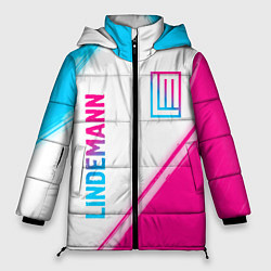 Женская зимняя куртка Lindemann neon gradient style: надпись, символ