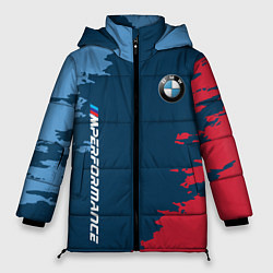 Куртка зимняя женская BMW m performance grunge, цвет: 3D-черный