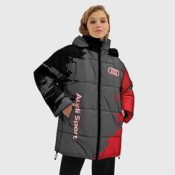Куртка зимняя женская Audi sport grunge, цвет: 3D-черный — фото 2