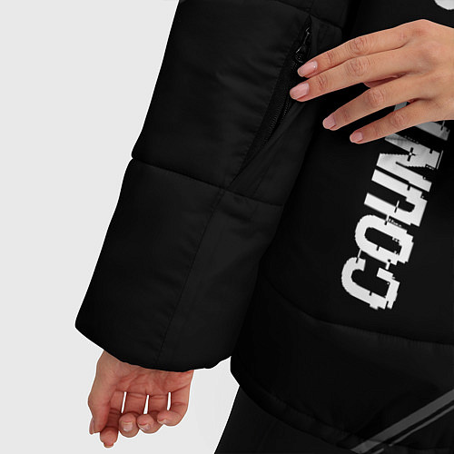 Женская зимняя куртка Counter Strike 2 glitch на темном фоне: надпись, с / 3D-Черный – фото 5