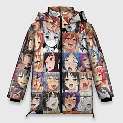 Куртка зимняя женская Anime hentai ahegao manga, цвет: 3D-светло-серый