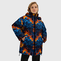 Куртка зимняя женская Блоки - свечение, цвет: 3D-светло-серый — фото 2