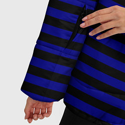 Куртка зимняя женская Черно-синие полосы, цвет: 3D-черный — фото 2
