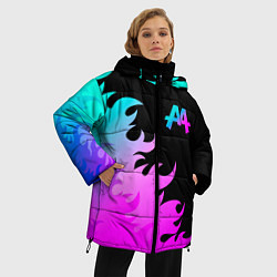 Куртка зимняя женская Asking Alexandria неоновый огонь, цвет: 3D-черный — фото 2