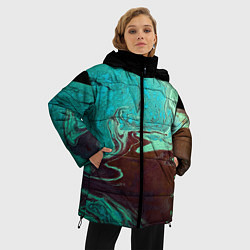 Куртка зимняя женская Часть иссушённой планеты и космос, цвет: 3D-красный — фото 2