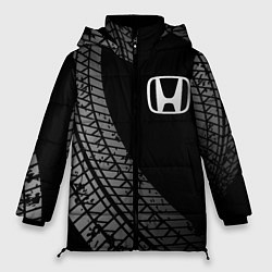 Куртка зимняя женская Honda tire tracks, цвет: 3D-черный