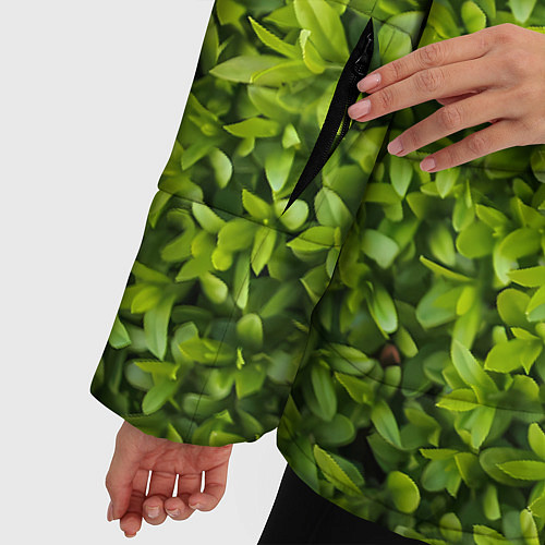 Женская зимняя куртка Зеленая травка / 3D-Светло-серый – фото 5