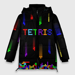 Куртка зимняя женская Falling blocks tetris, цвет: 3D-светло-серый
