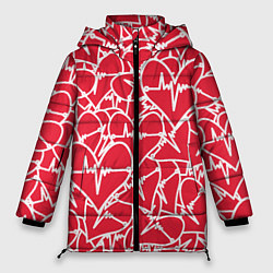 Куртка зимняя женская Абстракция сердце, цвет: 3D-светло-серый