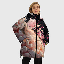 Куртка зимняя женская Множество розовых цветов, цвет: 3D-красный — фото 2