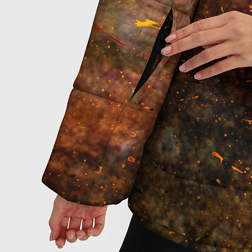 Женская зимняя куртка Разноцветные тени и краски / 3D-Черный – фото 5