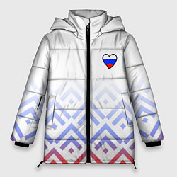 Женская зимняя куртка Сердечко россии - треугольники