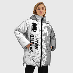 Куртка зимняя женская Spirited Away glitch на светлом фоне: по-вертикали, цвет: 3D-черный — фото 2
