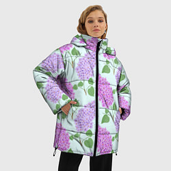 Куртка зимняя женская Лиловая и розовая сирень, цвет: 3D-светло-серый — фото 2