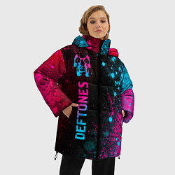 Куртка зимняя женская Deftones - neon gradient: по-вертикали, цвет: 3D-черный — фото 2