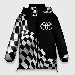 Куртка зимняя женская Toyota racing flag, цвет: 3D-черный