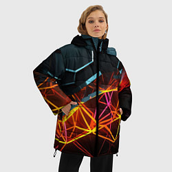 Куртка зимняя женская Разломленные плитки, цвет: 3D-черный — фото 2