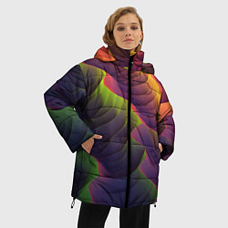 Куртка зимняя женская Объемная цветная текстура, цвет: 3D-светло-серый — фото 2