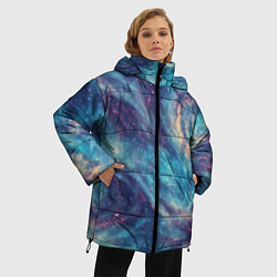 Куртка зимняя женская Путеводная звезда в космосе, цвет: 3D-светло-серый — фото 2