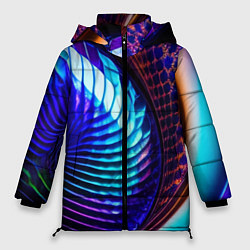 Куртка зимняя женская Неоновый водоворот, цвет: 3D-черный