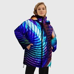 Куртка зимняя женская Неоновый водоворот, цвет: 3D-красный — фото 2