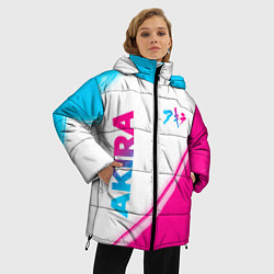 Куртка зимняя женская Akira neon gradient style: надпись, символ, цвет: 3D-черный — фото 2