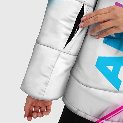 Женская зимняя куртка Akira neon gradient style: надпись, символ / 3D-Черный – фото 5