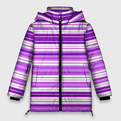 Куртка зимняя женская Фиолетовые полосы, цвет: 3D-черный