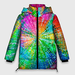 Куртка зимняя женская Радужное излучение, цвет: 3D-черный