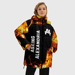 Куртка зимняя женская Asking Alexandria и пылающий огонь, цвет: 3D-черный — фото 2