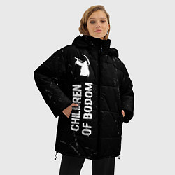 Куртка зимняя женская Children of Bodom glitch на темном фоне: по-вертик, цвет: 3D-черный — фото 2