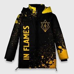 Куртка зимняя женская In Flames - gold gradient: надпись, символ, цвет: 3D-черный