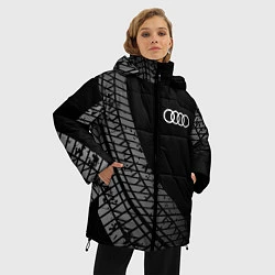 Куртка зимняя женская Audi tire tracks, цвет: 3D-черный — фото 2