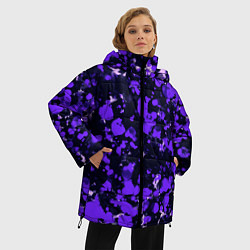 Куртка зимняя женская Пятнистый фиолетовый, цвет: 3D-черный — фото 2
