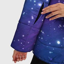 Куртка зимняя женская Фиолетовая розовая звездная туманность в космосе, цвет: 3D-красный — фото 2
