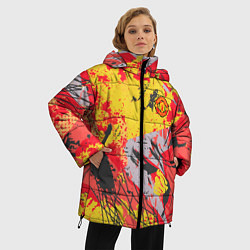 Куртка зимняя женская ФК Манчестер Юнайтед команда, цвет: 3D-черный — фото 2