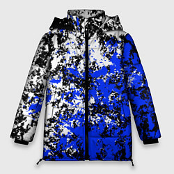 Куртка зимняя женская Белая и синяя краска, цвет: 3D-черный