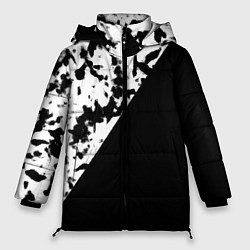 Куртка зимняя женская Черно-белый текстура, цвет: 3D-черный