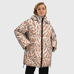 Куртка зимняя женская Африканский пятнистый узор, цвет: 3D-черный — фото 2