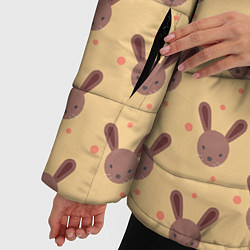 Куртка зимняя женская Паттерн милые кролики, цвет: 3D-светло-серый — фото 2