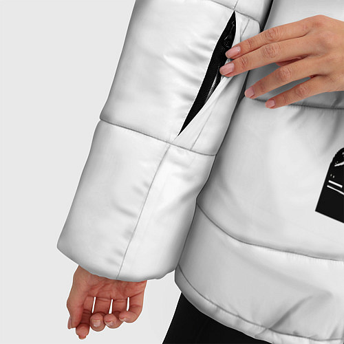 Женская зимняя куртка Boxing чёрно-белое / 3D-Светло-серый – фото 5