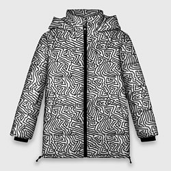 Куртка зимняя женская Абстрактный фон органических линий, цвет: 3D-светло-серый